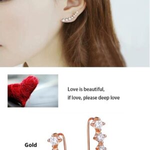 925 Sterling Silver Ear-sticking Ear Hook Studs