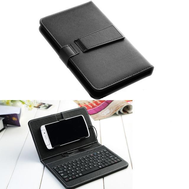 Ultra-Thin Mobile Phone Bluetooth Keyboard Leather Case - Image 3