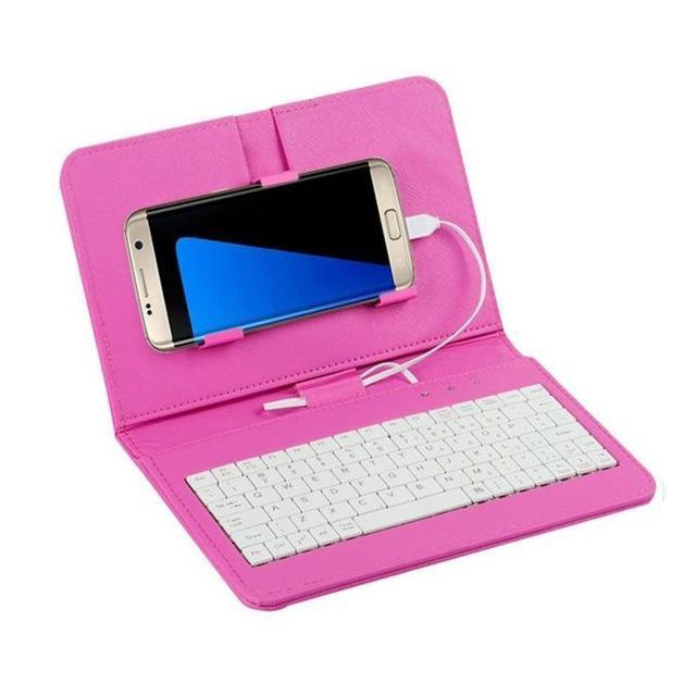 Ultra-Thin Mobile Phone Bluetooth Keyboard Leather Case - Image 8