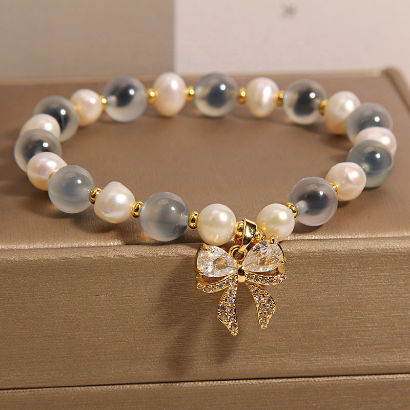 Natural Blue Sugar Heart Agate Bracelet For Women Light Luxury - Image 3