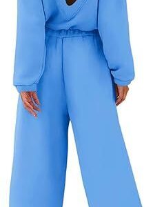 European And American Fashion Sports And Leisure Long Sleeve Solid Color Backless Sweater Jumpsuit Suit Women