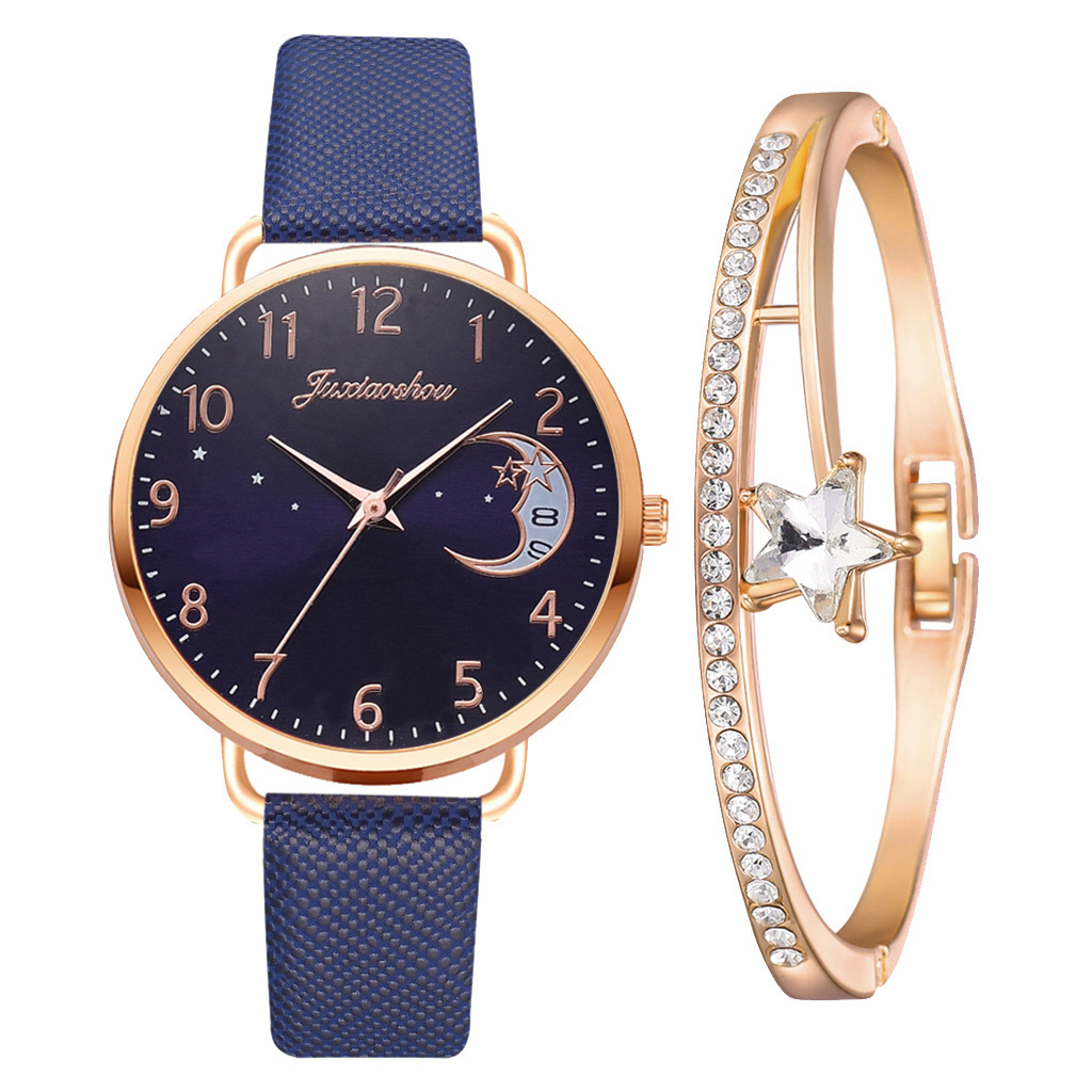 Lovely Moon Pattern Quartz Watch for Women With Strap Dial Ladies Wristwatch Montre Femme Relogio Feminino Reloj Mujer Drop Ship - Image 4