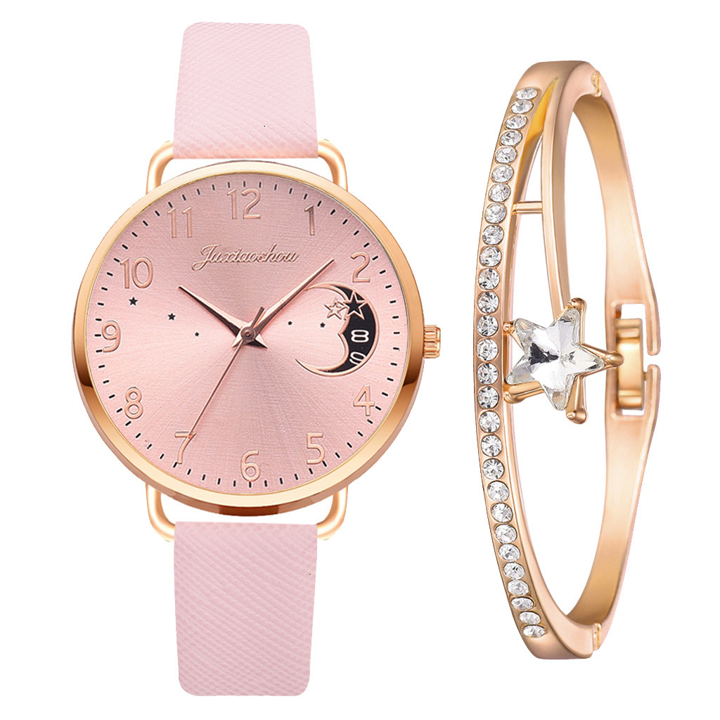 Lovely Moon Pattern Quartz Watch for Women With Strap Dial Ladies Wristwatch Montre Femme Relogio Feminino Reloj Mujer Drop Ship - Image 2