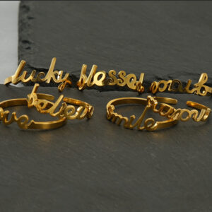 New Stainless Steel English Letters Ring
