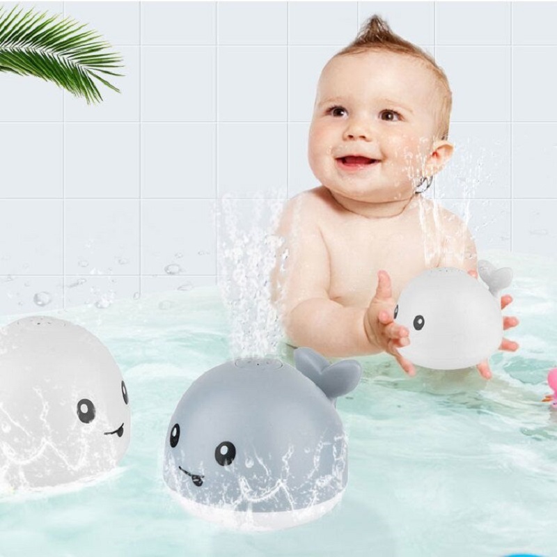 New Baby Bathroom Bath Electric Induction Whale Spray Small Toy - Image 3