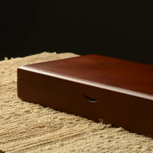 Bamboo Wood Simple Long Hinged Pencil Case