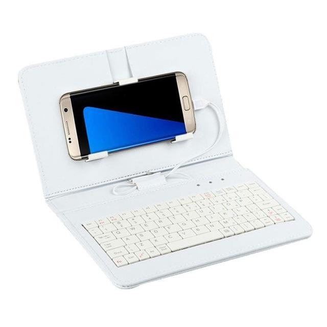 Ultra-Thin Mobile Phone Bluetooth Keyboard Leather Case - Image 9