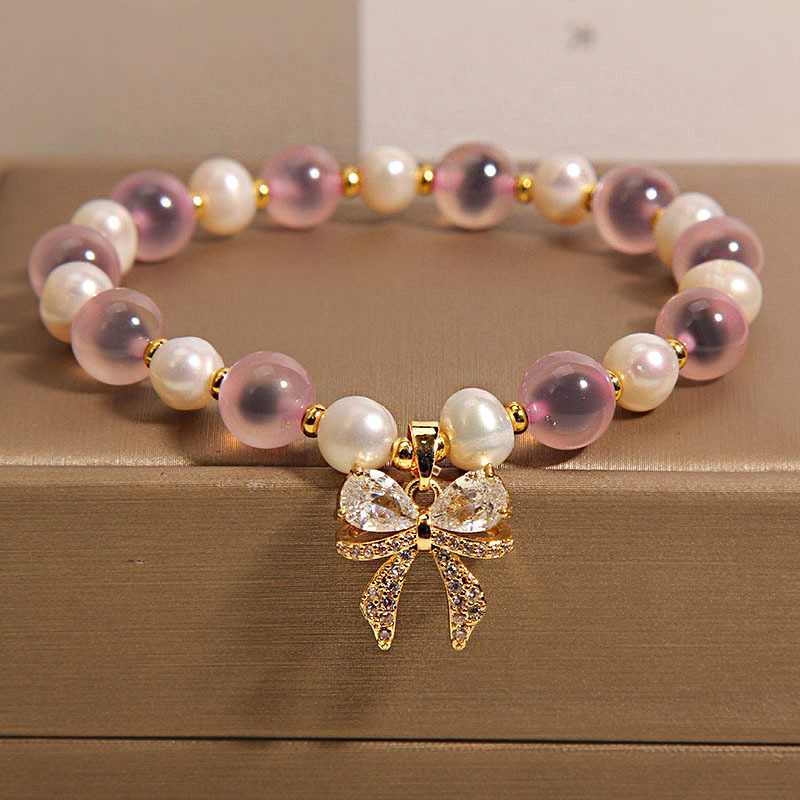 Natural Blue Sugar Heart Agate Bracelet For Women Light Luxury - Image 4