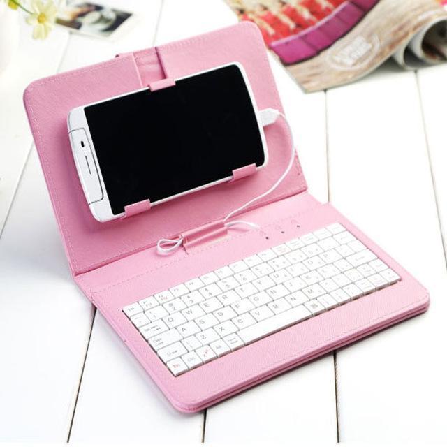 Ultra-Thin Mobile Phone Bluetooth Keyboard Leather Case - Image 5