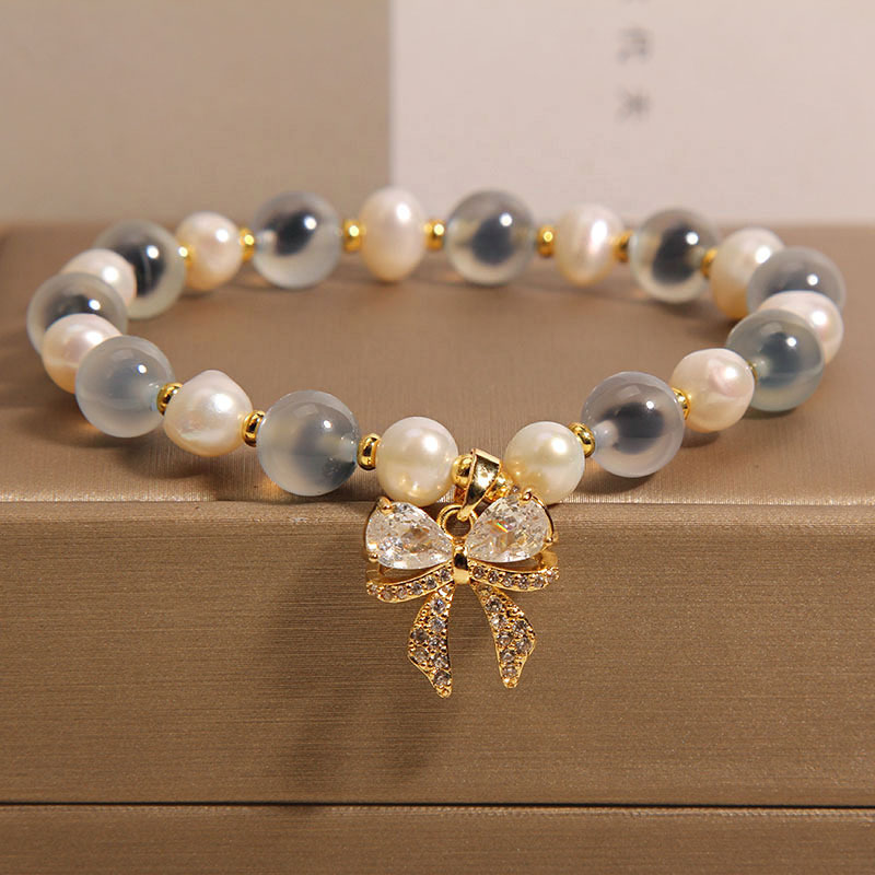 Natural Blue Sugar Heart Agate Bracelet For Women Light Luxury - Image 6