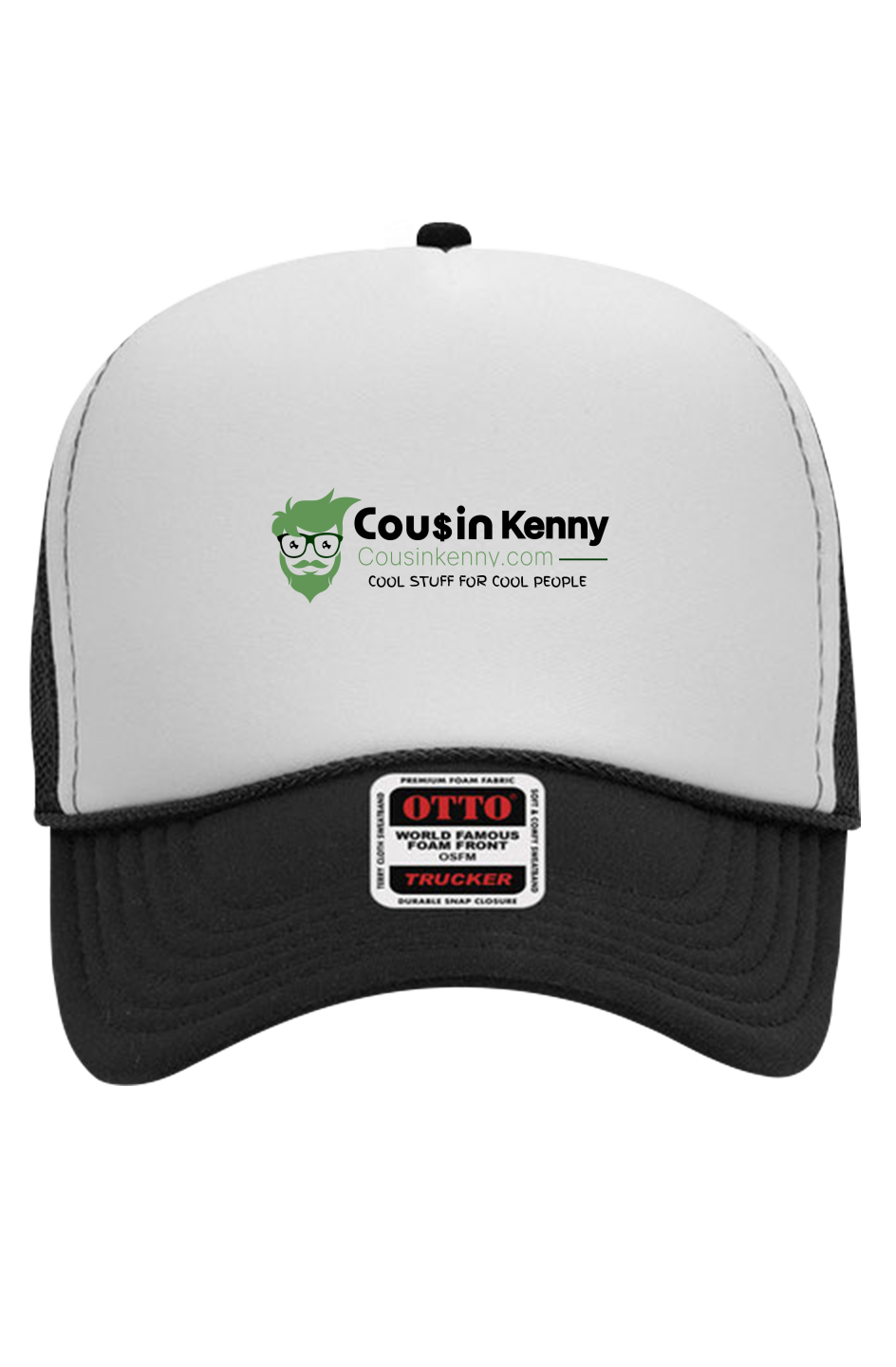 COUSINKENNY BRANDED Otto White/BLACK Trucker Hat