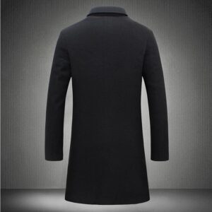 Men's Mid-length Trench Coat Fall Winter Slim Pockets Single-breasted Collar Jacket  Casual Business Comfortable Overcoat Clothing