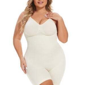 Simple Waist Fitted Belly Contracting And Hip Lifting Exposed Back Beauty Back Boxer Jumpsuit