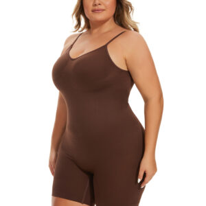 Simple Waist Fitted Belly Contracting And Hip Lifting Exposed Back Beauty Back Boxer Jumpsuit