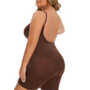 Simple Waist Fitted Belly Contracting And Hip Lifting Exposed Back Beauty Back Boxer Jumpsuit